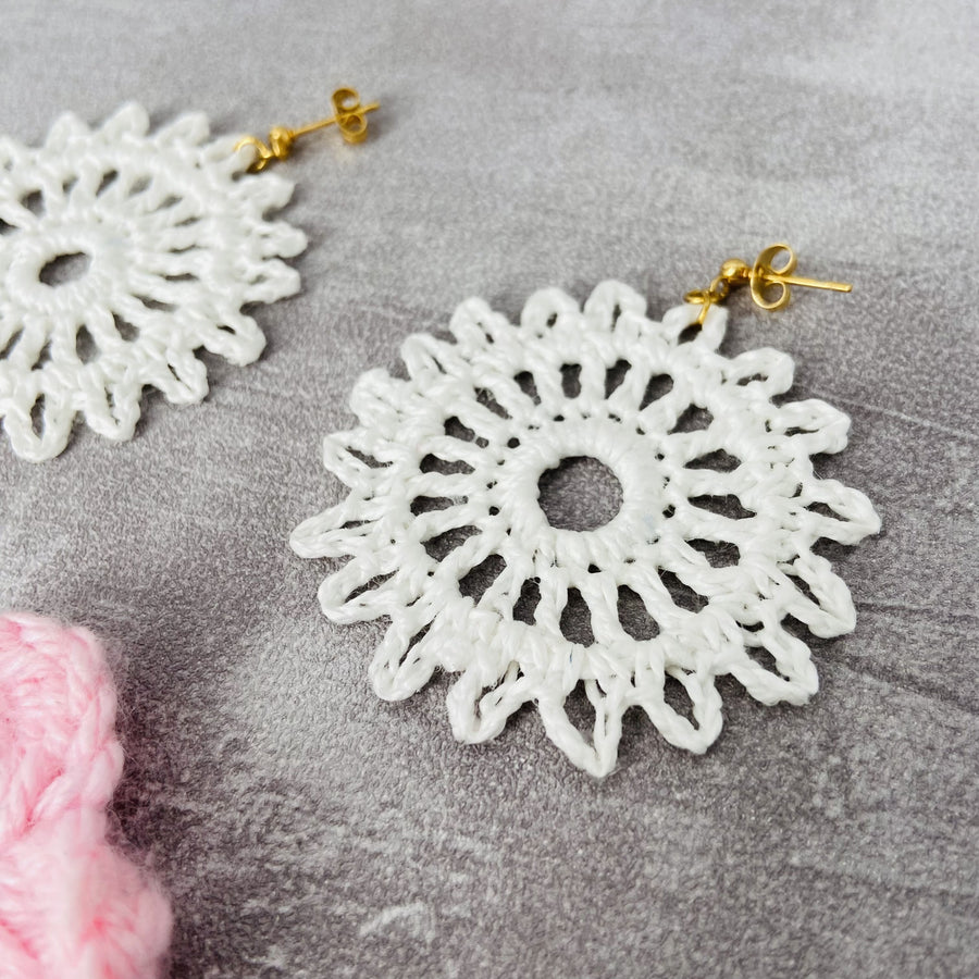 ELEGANCE - Boucles d'oreilles Fait Main en Crochet