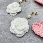 ROSES - Boucles d'oreilles Fait Main en Crochet