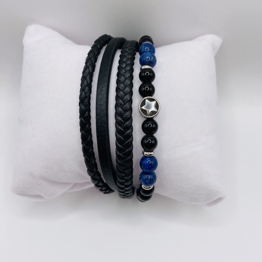 BRACELET Etoile - Bracelet homme en cuir