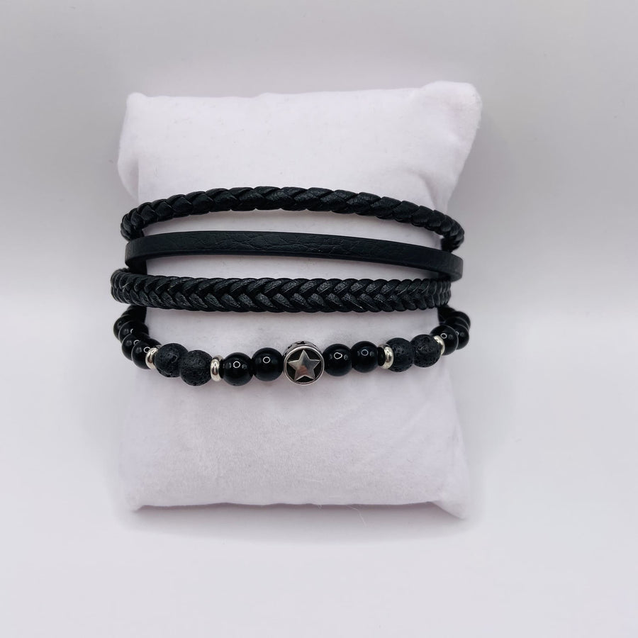 BRACELET Etoile - Bracelet homme en cuir