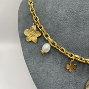 Collier Charmes Multicolore en Acier Inoxydable Doré à l'Or Fin