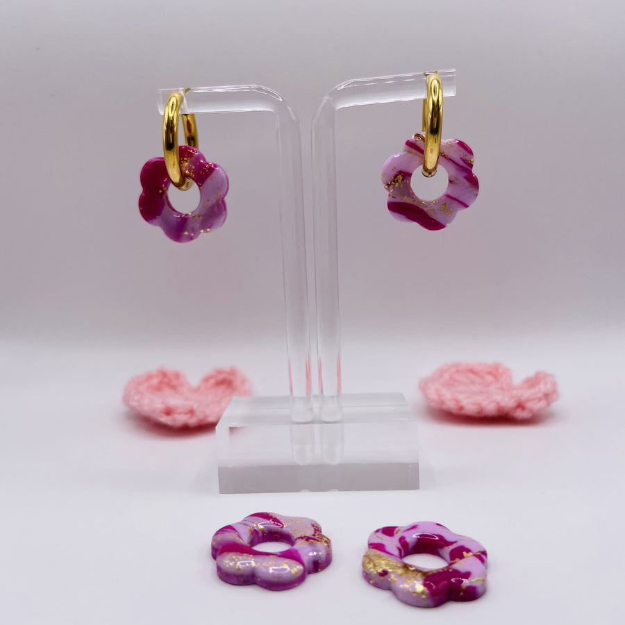 Pampilles DONUT en pâte polymère et résine – Bijoux uniques à associer à nos créoles