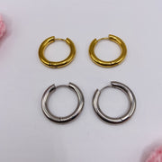 Créoles dorées en acier inoxydable – Boucles d’oreilles intemporelles à personnaliser avec pampilles