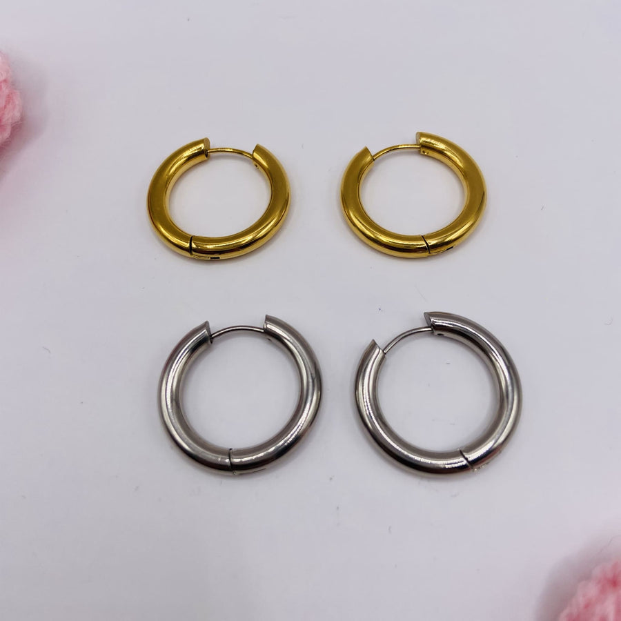 Créoles dorées en acier inoxydable – Boucles d’oreilles intemporelles à personnaliser avec pampilles